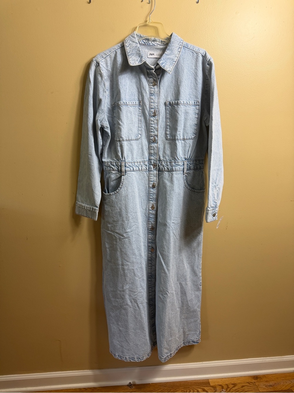 NWT Zara acid wash long sleeve denim dress XXL - Picture 4 of 10